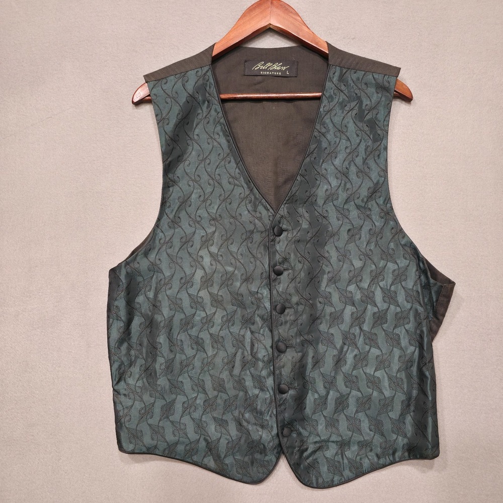 Bill Blass Signature Green Tuxedo Vest Size Large